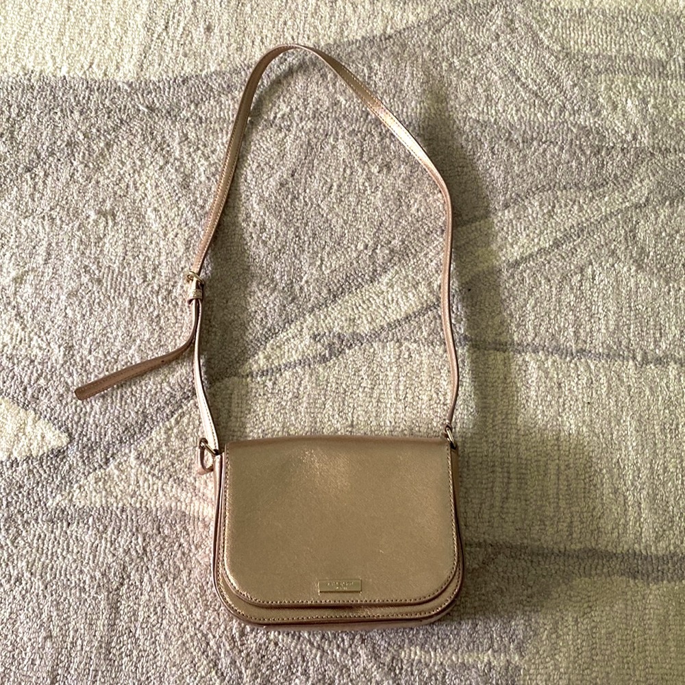Kate Spade Rose Gold Carsen Laurel Way Leather crossbody bag handbag 💛